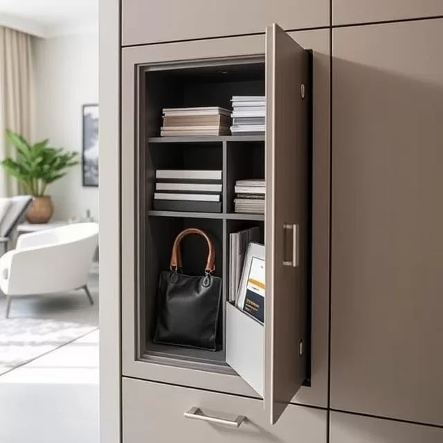 image of a smart home locker placed in a cupboard