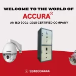 ACCURA ISO 9001:2015 certified security products including home safety locker, biometric locker, CCTV surveillance camera, currency counting machine and paper shredder in Hyderabad