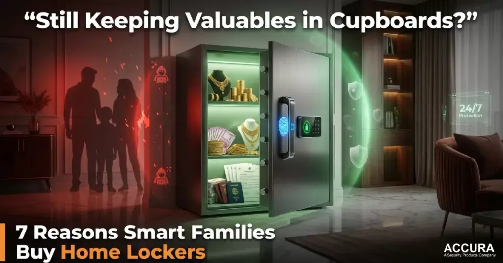 Premium smart home locker with gold jewelry and biometric security in luxury home