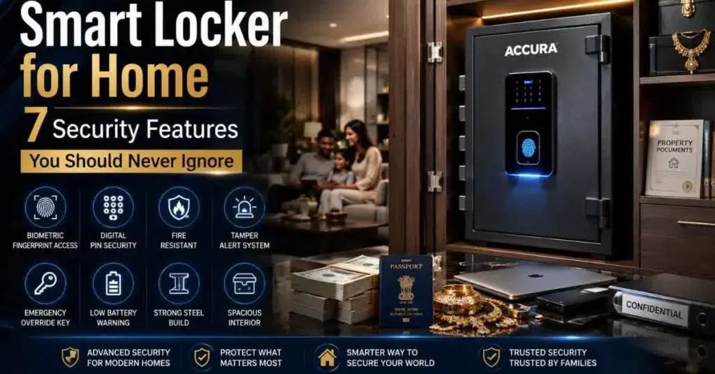 ACCURA smart locker for home with biometric fingerprint access and modern security features inside a luxury home