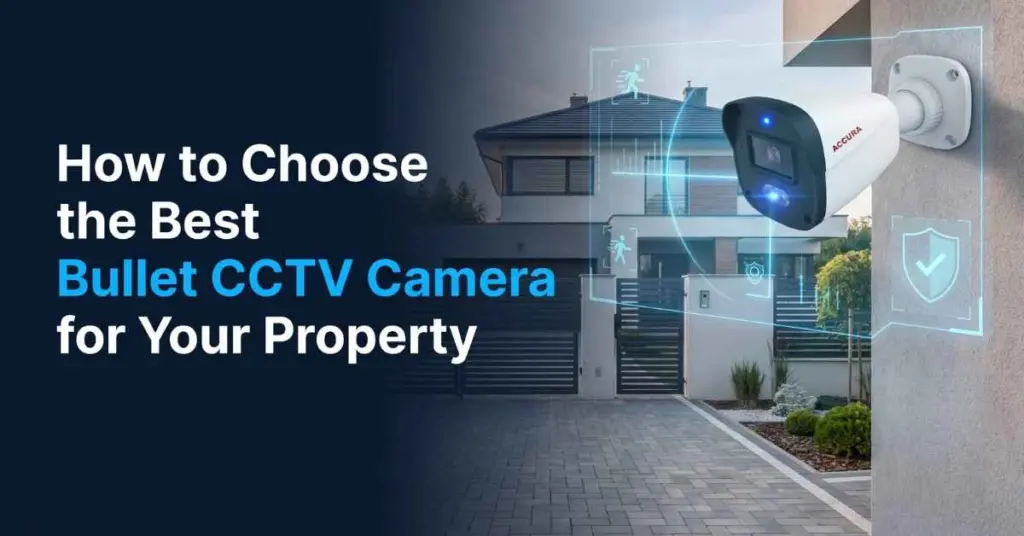Best bullet CCTV camera mounted on a property wall for outdoor security and surveillance protection