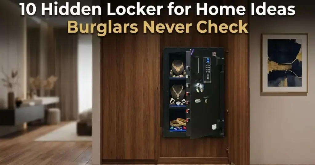 Hidden locker for home installed behind wardrobe panel - Accura biometric digital safety locker for Indian homes