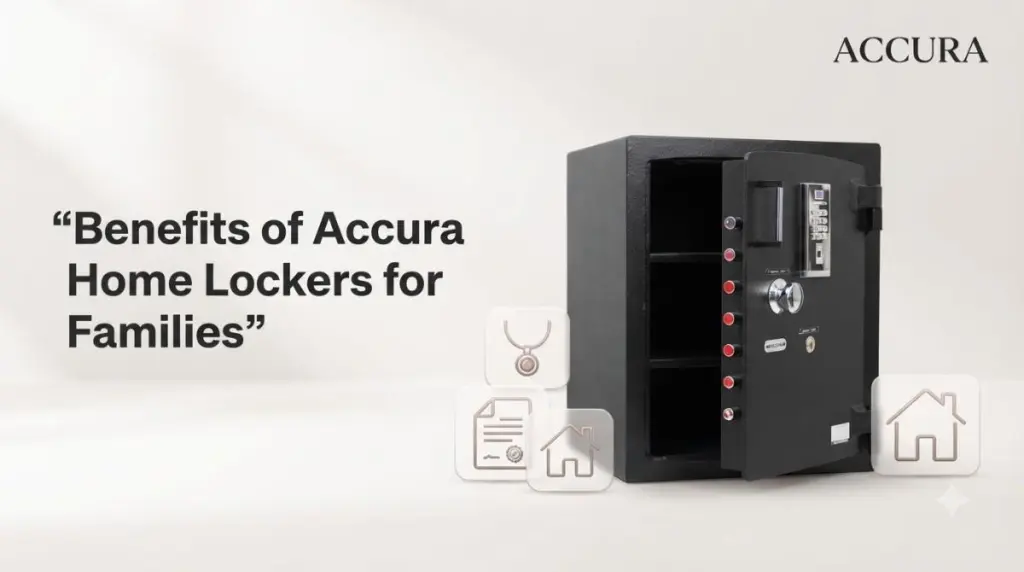 Accura home locker highlighting family benefits on light background