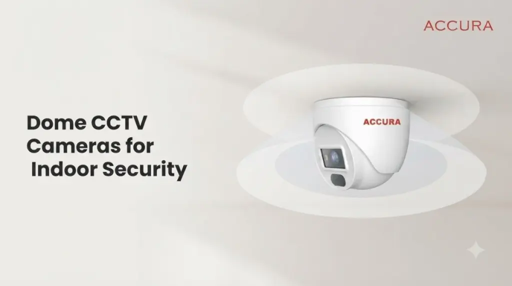 Accura dome CCTV camera for indoor security on light background