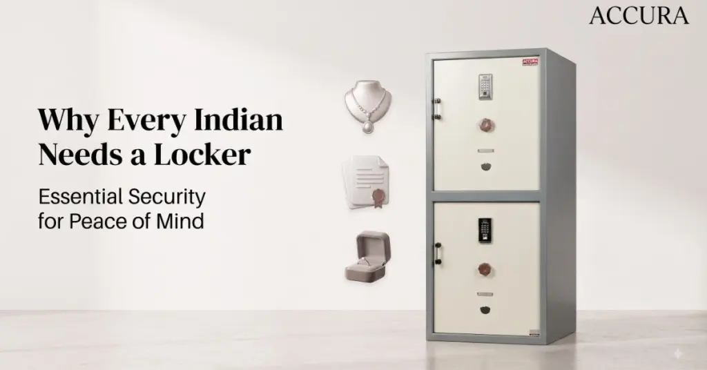 Accura home locker for Indian households on light background