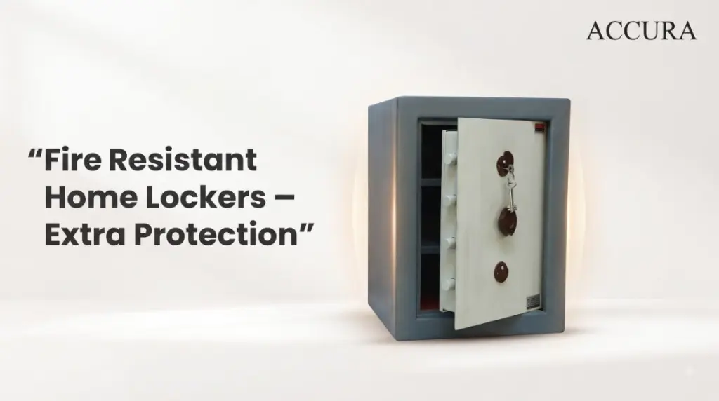 Accura fire resistant home locker on light background